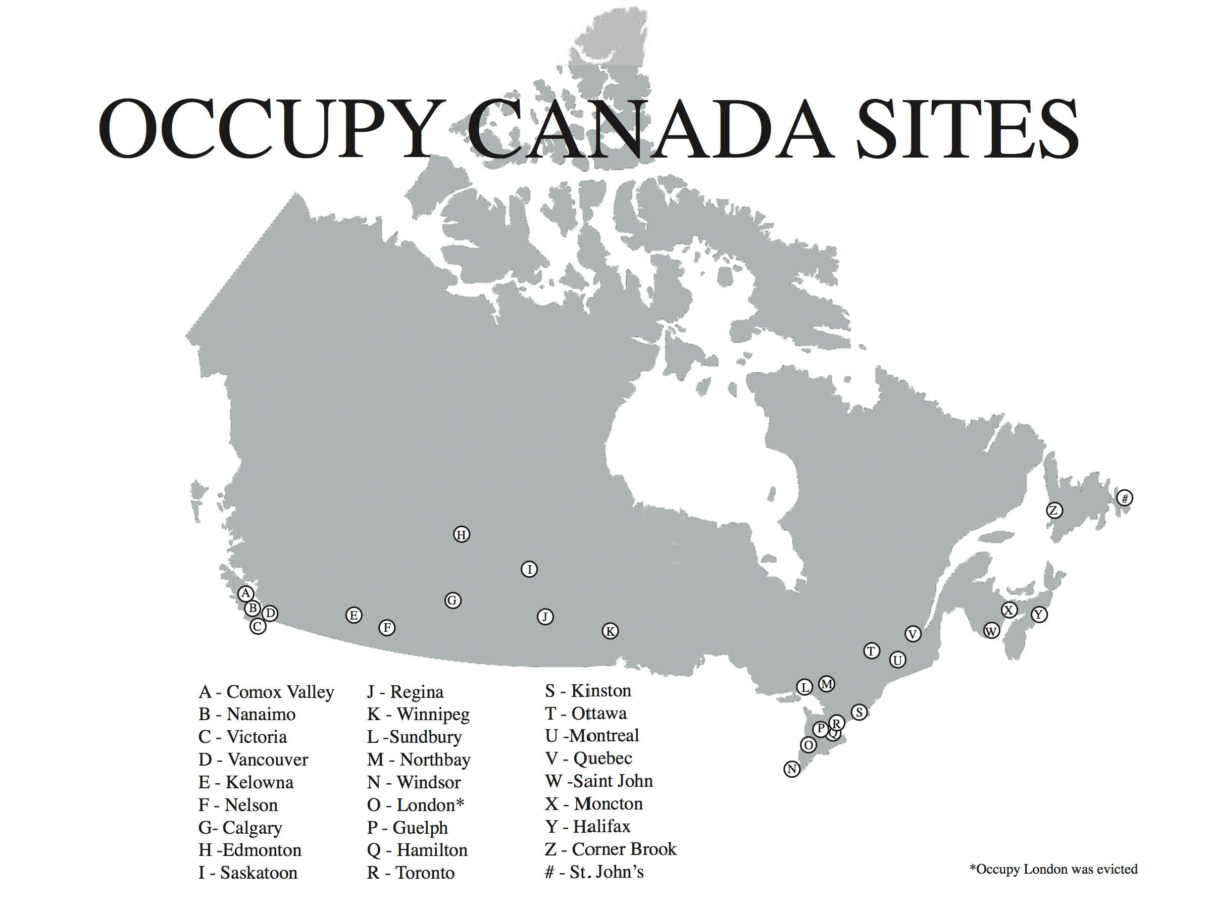 Occupy Canada Sites